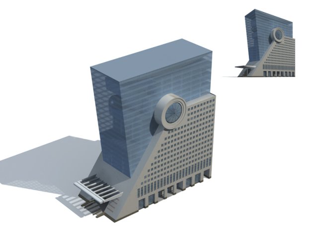 city - high-rise office 331 3D मॉडल .c4d .max .obj .3ds .fbx .stl .blend 