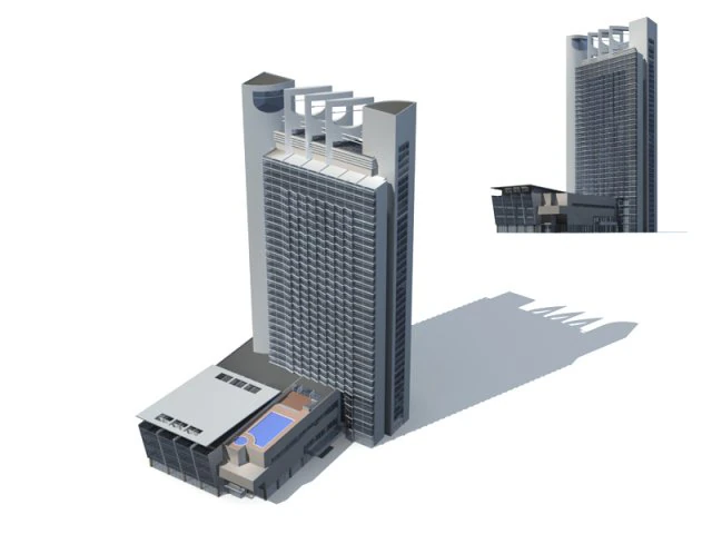 city - high-rise office 332 3D Model .c4d .max .obj .3ds .fbx .stl .blend