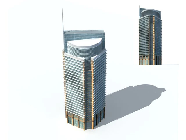 city - high-rise office 333 3D Model .c4d .max .obj .3ds .fbx .stl .blend 