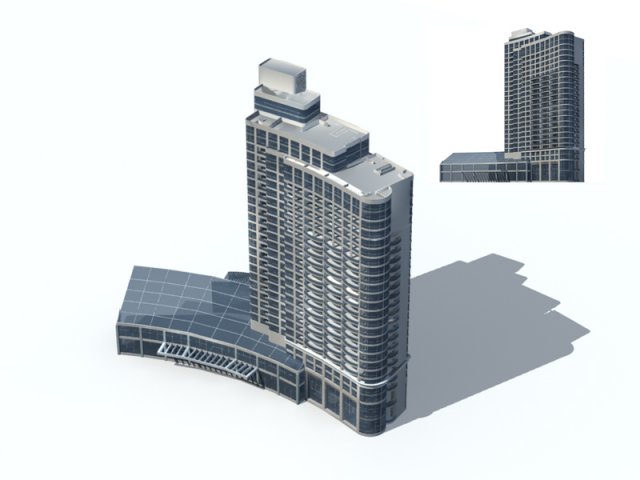 city - high-rise office 337 3D Model .c4d .max .obj .3ds .fbx .stl .blend 
