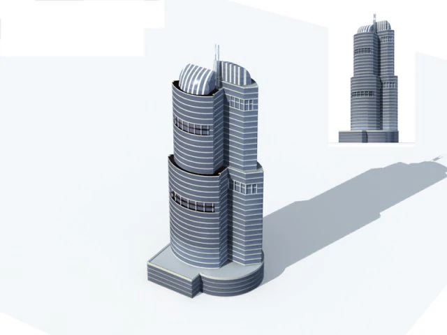 city - high-rise office 342 3D Model .c4d .max .obj .3ds .fbx .stl .blend