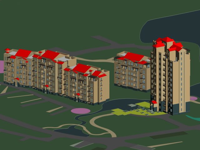 city planning - office building 002 3D Model .c4d .max .obj .3ds .fbx .stl .blend 