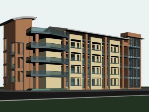 都市計画 - オフィスビル004 3Dモデル