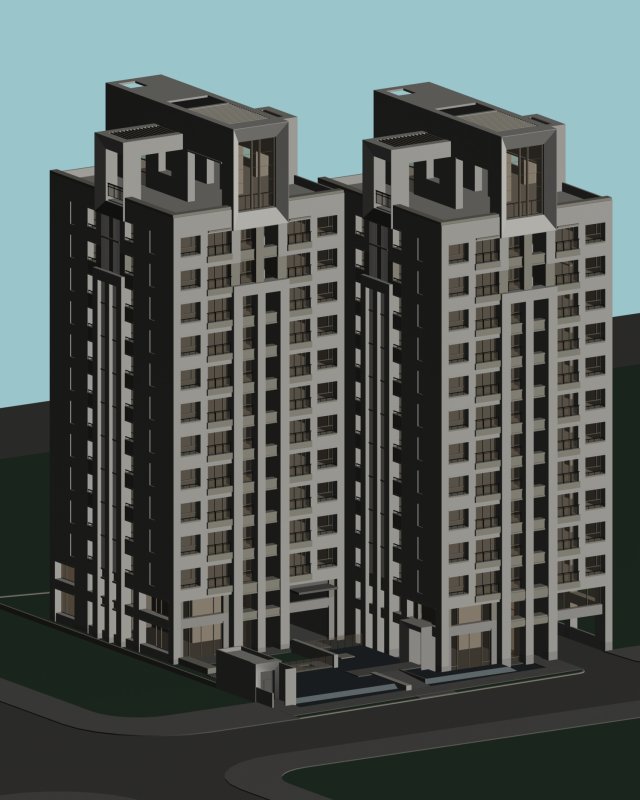 city planning - office building 007 3D Model .c4d .max .obj .3ds .fbx .stl .blend 
