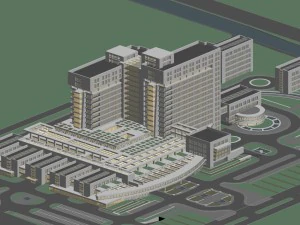 city planning - large factory office building 823 3D Model
