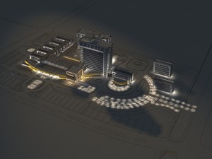 city planning - large factory office building 823 Model 3D