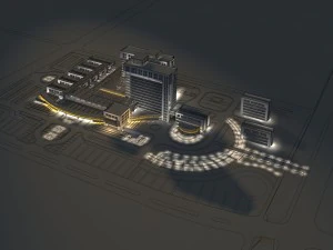 city planning - large factory office building 823 3D Model