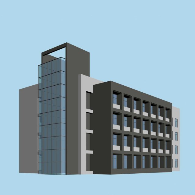 urban planning - commercial buildings 17 3D Model .c4d .max .obj .3ds .fbx .stl .blend 