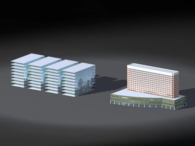 urban planning - commercial buildings 51 3D Model .c4d .max .obj .3ds .fbx .stl .blend 