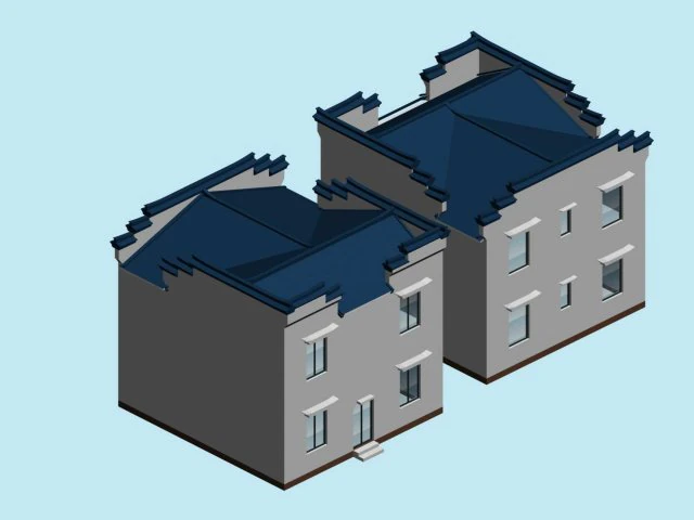 urban planning - commercial buildings 55 3D Model .c4d .max .obj .3ds .fbx .stl .blend