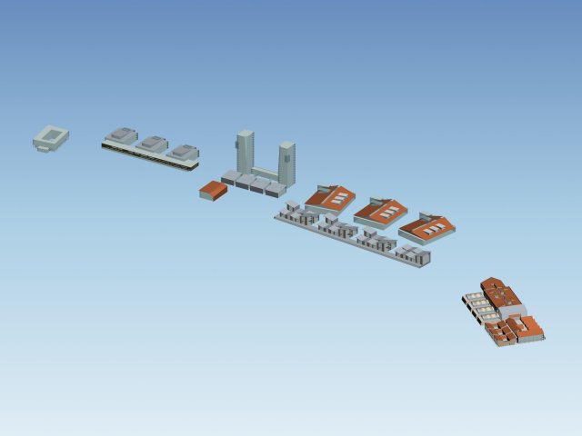 urban planning - commercial buildings 90 3D Модель .c4d .max .obj .3ds .fbx .stl .blend 
