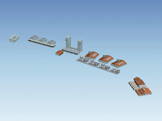 urban planning - commercial buildings 90 3D Model .c4d .max .obj .3ds .fbx .stl .blend 
