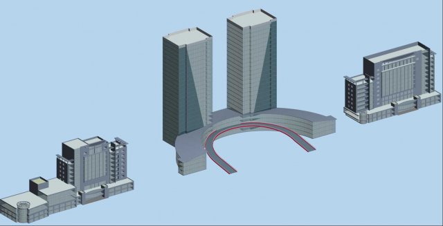 urban planning - commercial buildings 93 3D Model .c4d .max .obj .3ds .fbx .stl .blend 