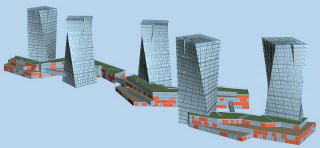urban planning - commercial buildings 95 Modelo 3D .c4d .max .obj .3ds .fbx .stl .blend 