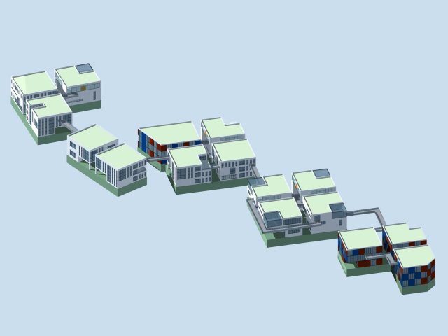 urban planning - commercial buildings 97 3D Модель .c4d .max .obj .3ds .fbx .stl .blend 