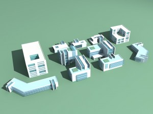 urban planning - commercial buildings 99 3D मॉडल