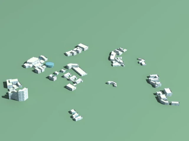 urban planning - commercial buildings 100 3D Model .c4d .max .obj .3ds .fbx .stl .blend 