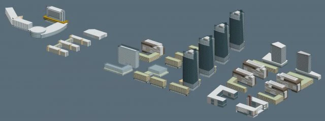 urban planning - commercial buildings 118 3D Model .c4d .max .obj .3ds .fbx .stl .blend 