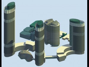 urban planning - commercial buildings 120 3D Model
