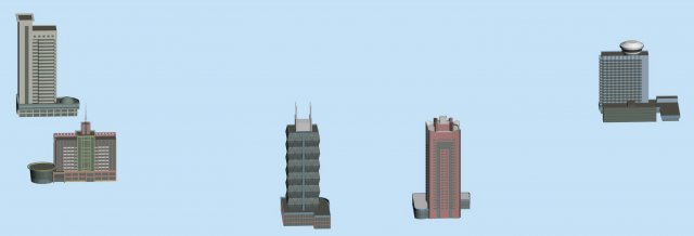 urban planning - commercial buildings 121 Modèle 3D .c4d .max .obj .3ds .fbx .stl .blend