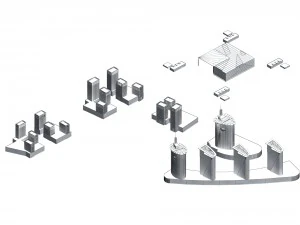 urban planning - commercial buildings 123 3D Model
