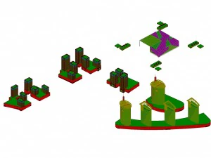 urban planning - commercial buildings 123 3D Model