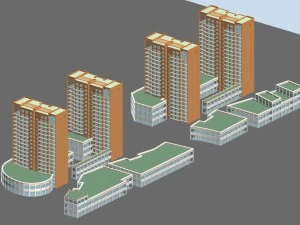 perencanaan kota - bangunan komersial 135 Model 3D