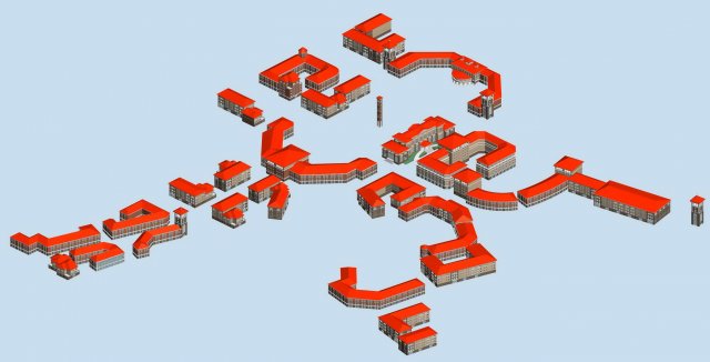 urban planning - commercial buildings 142 3D मॉडल .c4d .max .obj .3ds .fbx .stl .blend 