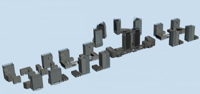urban planning - commercial buildings 145 3D Модель .c4d .max .obj .3ds .fbx .stl .blend 