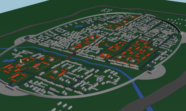 urban planning - commercial buildings 146 3D Model .c4d .max .obj .3ds .fbx .stl .blend
