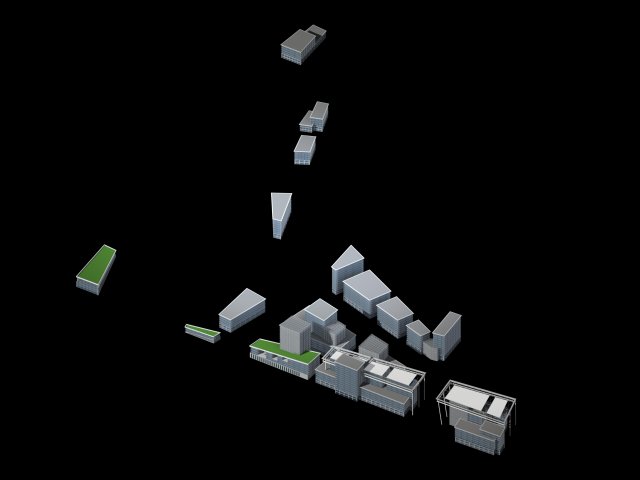 urban planning - commercial buildings 152 Modèle 3D .c4d .max .obj .3ds .fbx .stl .blend 