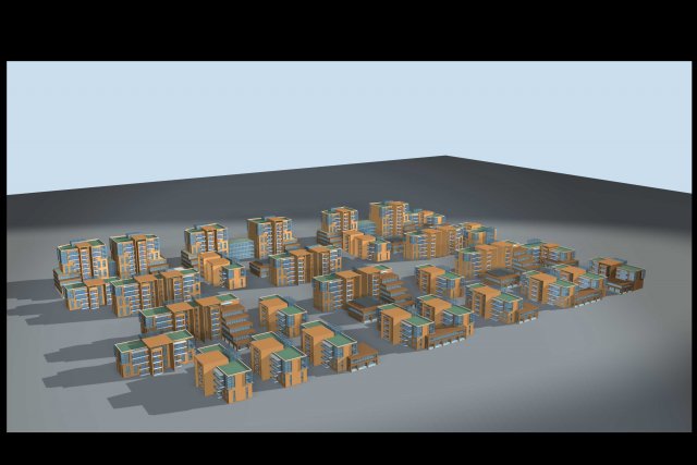urban planning - commercial buildings 154 3D Model .c4d .max .obj .3ds .fbx .stl .blend 