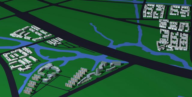 urban planning - commercial buildings 161 3D-Modell .c4d .max .obj .3ds .fbx .stl .blend 