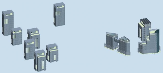 urban planning - commercial buildings 162 3D Model .c4d .max .obj .3ds .fbx .stl .blend 
