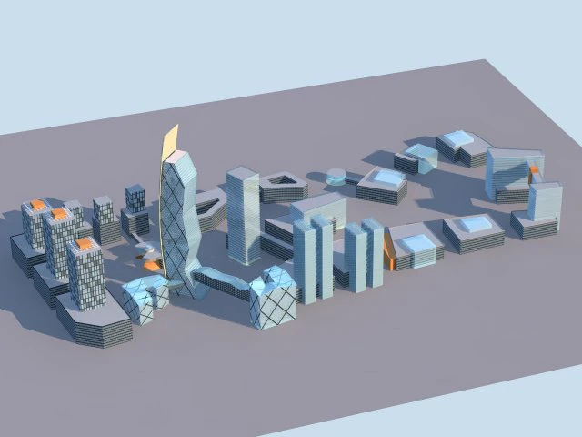 urban planning - commercial buildings 170 3D Model .c4d .max .obj .3ds .fbx .stl .blend 