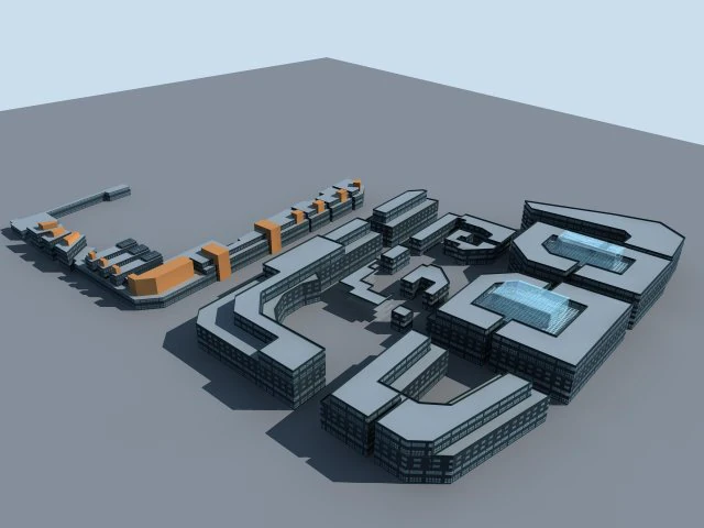 urban planning - commercial buildings 171 3D Model .c4d .max .obj .3ds .fbx .stl .blend 