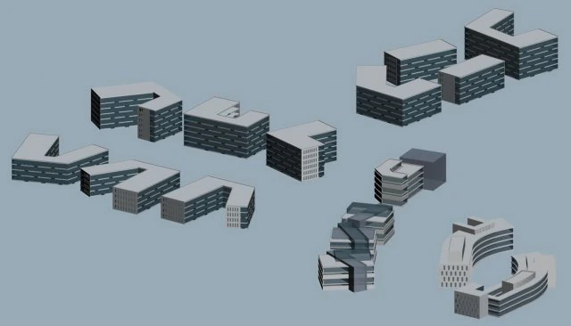 urban planning - commercial buildings 172 3D Model .c4d .max .obj .3ds .fbx .stl .blend 