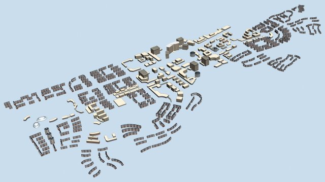 urban planning - commercial buildings 174 Modèle 3D .c4d .max .obj .3ds .fbx .stl .blend 