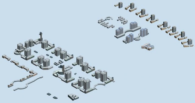 urban planning - commercial buildings 179 3D Model .c4d .max .obj .3ds .fbx .stl .blend 
