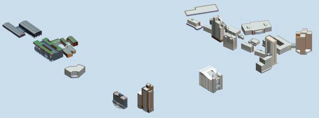 urban planning - commercial buildings 191 3D Model .c4d .max .obj .3ds .fbx .stl .blend 