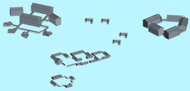 urban planning - commercial buildings 197 3D Model .c4d .max .obj .3ds .fbx .stl .blend 
