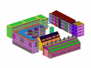 urban planning - commercial buildings 201 3D Model