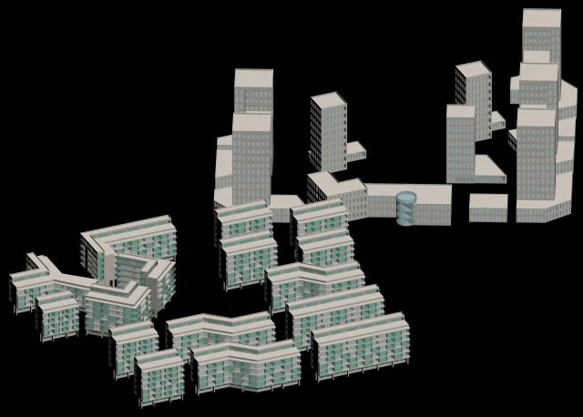 urban planning - commercial buildings 210 3D Model .c4d .max .obj .3ds .fbx .stl .blend
