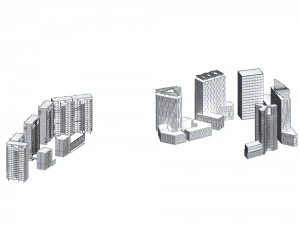 urban planning - commercial buildings 211 3D Model
