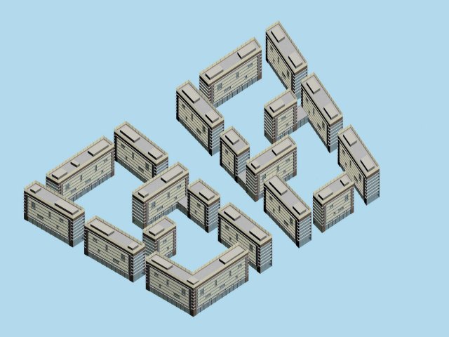 urban planning - commercial buildings 215 Modèle 3D .c4d .max .obj .3ds .fbx .stl .blend 