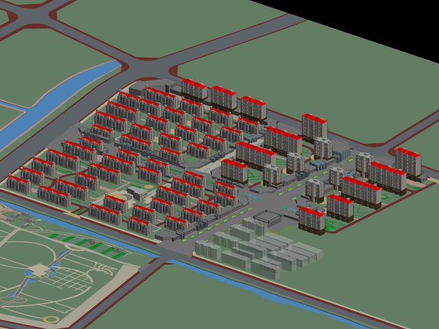 urban planning - commercial buildings 219 3D Model .c4d .max .obj .3ds .fbx .stl .blend 