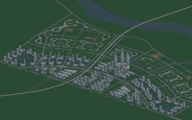 urban planning - commercial buildings 223 Model 3D .c4d .max .obj .3ds .fbx .stl .blend