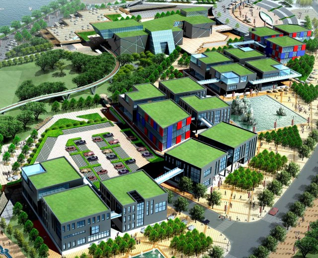 urban planning - commercial buildings 225 3D Model .c4d .max .obj .3ds .fbx .stl .blend 