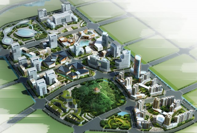 urban planning - commercial buildings 236 3D Model .c4d .max .obj .3ds .fbx .stl .blend