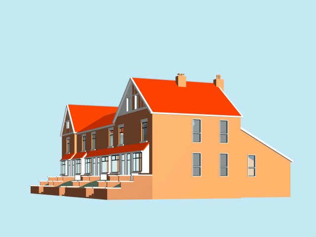 urban planning - commercial buildings 242 3D Model .c4d .max .obj .3ds .fbx .stl .blend 